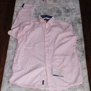 Michael Kors Light Pink Shirt with Blue Collar